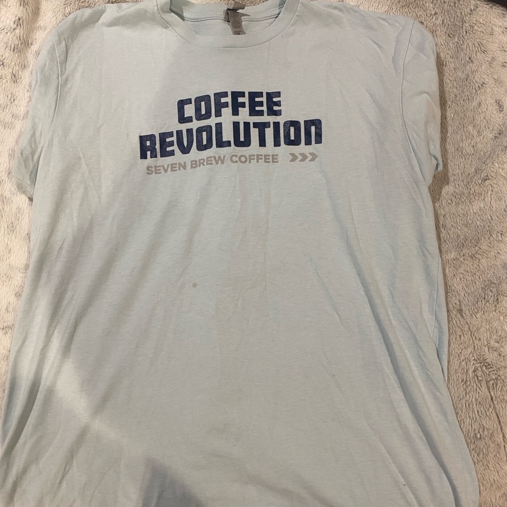 Comfort Colors Sky Blue Coffee Revolution Tee